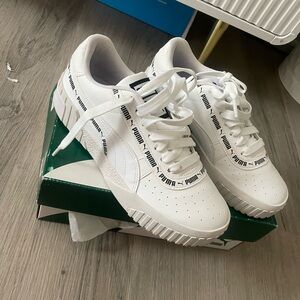 Puma White Sneakers with Black Accents